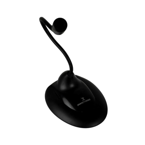 Micrófono de escritorio con Cuello flexible 3.5mm Perfect Choice negro PC-110279