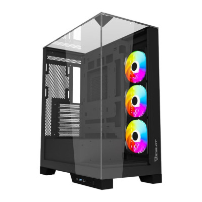 GABINETE OCELOT GAMING GLASS HUNTER 3 / MID TOWER /ATX, M-ATX, ITX LISTO PARA MB BTF / PANEL LATERAL, FRONTAL Y SUPERIOR DE