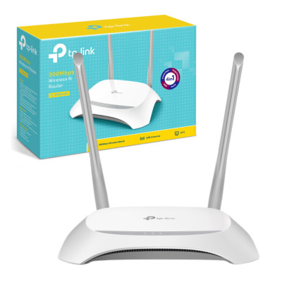 ROUTER TP-LINK TL-WR840N INALAMBRICO 300MBPS MMF, AP, REPETIDOR WISP 4 LAN 10/100 1 WAN 10/100 2 ANTENAS FIJAS EXTERNAS