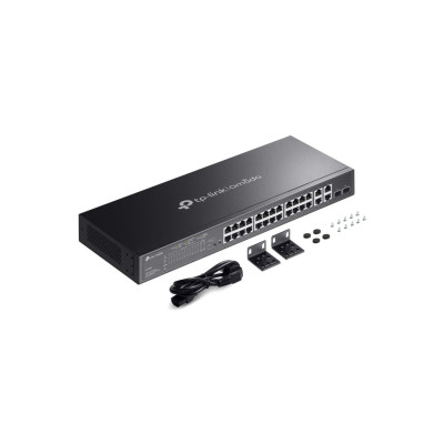 SWITCH TP-LINK TL-SL2428P 24 PUERTOS RJ45 10/100 MBPS POE CON 2 PUERTOS RJ45 GIGABIT Y 2 RANURAS SFP GIGABIT COMBO NO