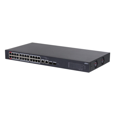SWITCH/ DAHUA/ CS4226-24ET-240/ POE DE 26 PTS/ 24 PTS POE 10/100/ 2 UPLINK 10/100/1000 + 2 PTS SFP/ 240 WATTS TOTALES/ /