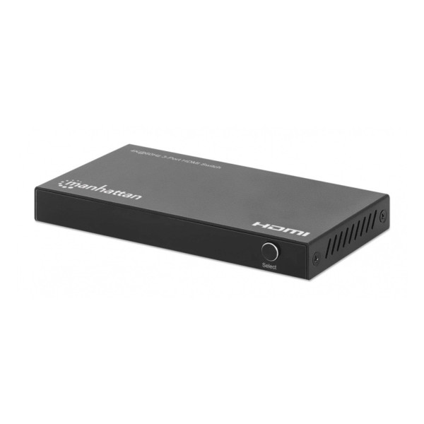 SPLITTER/MANHATTAN/208222/SWITCH HDMI 4K@60HZ, 3 ENTRADAS COMPACTO NEGRO