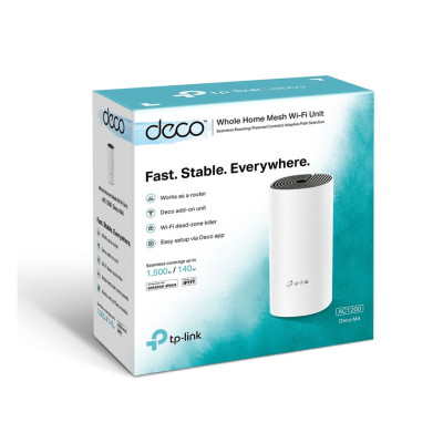 ROUTER | TP-LINK | DECO M4(1-PACK) | WIFI MESH | AC1200 DUAL BAND | MODO AP/ ROUTER | COBERTURA ESTIMADA 185 METROS CUADRADOS