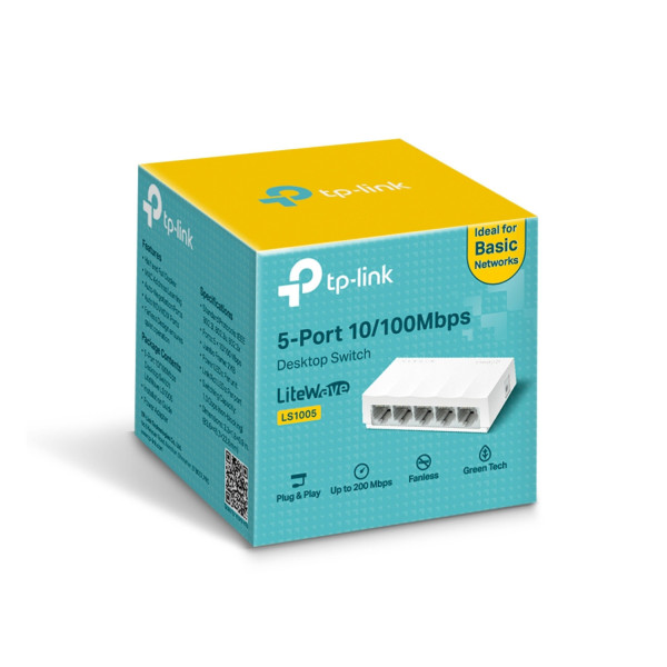 SWITCH P-LINK LS1005 5 PUERTOS RJ45 10/100 MBPS NO ADMINISTRABLE