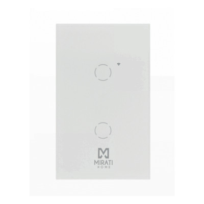 APAGADOR INTELIGENTE DE PARED MIRATI DE 2 APAGADORES TOUCH WIFI 2.4HZ BLUETOOTH // COMPATIBLE CON ANDROID E IOS // M2SI2