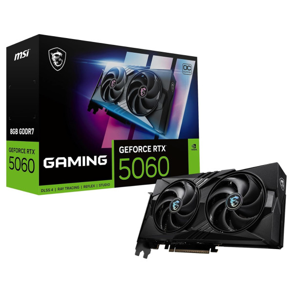 TARJETA DE VIDEO MSI GEFIORCERTX 5060 8G GAMING OC PCIE4 X 8/8GB/GDDR6/ESTANDAR/1HDMI/1XDP/DL-DVI- GEFORCE RTX 5060 8G GAMING OC