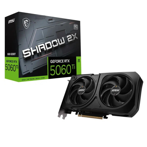 TARJETA DE VIDEO MSI GEFIORCE5060 TI 8G SHADOW 2X OC PLUS PCIE4 X GEFORCE RTX 5060 TI 8G SHADOW 2X OC PLUS