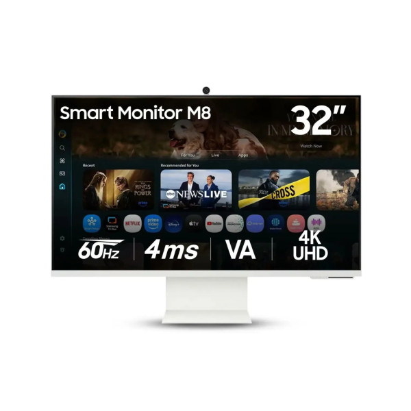 MONITOR LED SAMSUNG 32 PULGADAS /SMART MONITOR M8 /4K (3840 X 2160)/ VA/ PLANO /HDMI / BT / WIFI/ USB-C/ WEB LS32FM801ULXZX