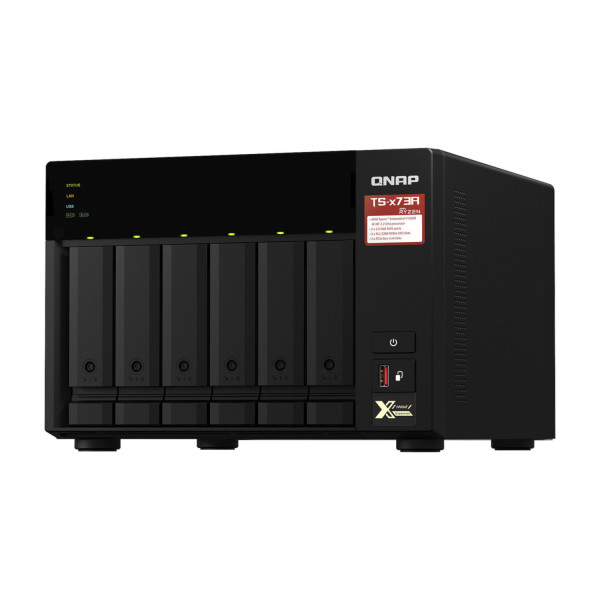 NAS QNAP TS-673A-8G /6 BAHIAS /NCLEO CUADRUPLE 2.2GHZ/8GB DDR4 AMPLIABLES A 64 GB/LAN 2,5GBE X2/USB 3.2 X2/HOT TS-673A-8G-US
