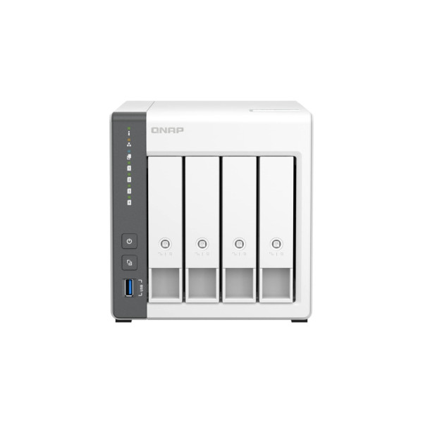 NAS QNAP TS-433-4G /4 BAHIAS NUCLEO CUADRUPLE 2.0 GHZ 4GB DDR3/1 LAN 2,5 GBE/ 1 LAN GBE/USB 3.2 X1/SATA/HOT-SWAP/ TS-433-4G-US