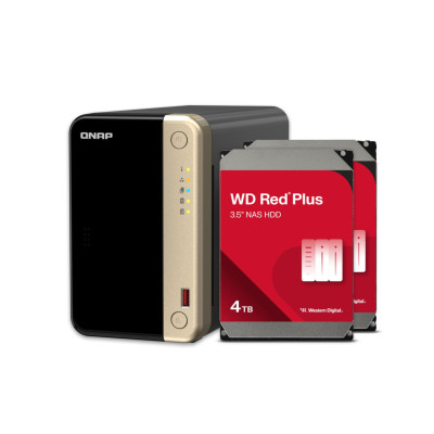 NAS QNAP TS-264-8G /2 BAHIAS NUCLEO CUADRUPLE HASTA 2.9 GHZ, 8 GB EN RAM, /2 LAN 2,5 GBE/USB 3.2 X2/SATA/HOT-SWAP/ TS-264-8G-US