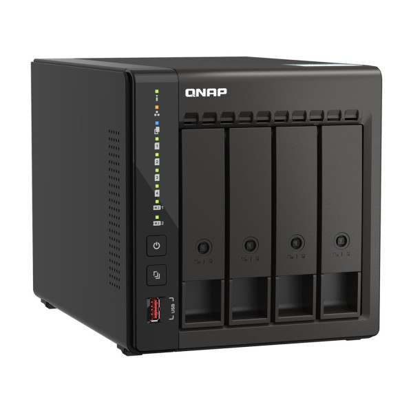 NAS QNAP TS-453E-8G / 4 BAHIAS / TORRE / INTEL CELERON 4NUCLEOS 2.6GHZ / 8GB RAM DDR4 / LAN 2,5GBE2 / HDMI2 / USB TS-453E-8G-US