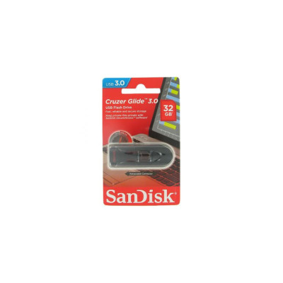 MEMORIA SANDISK 32GB USB 3.0 CRUZER GLIDE Z600 NEGRO C/ROJO SDCZ600-032G-G35