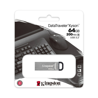 MEMORIA FLASH USB KINGSTON DATA TRAVELER KYSON 64GB GEN 1 3.2 TIPO A METAL (DTKN/64GB)