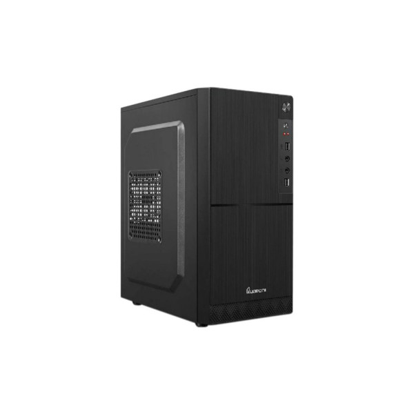GABINETE QUARONI FRENTE ABS, NEGRO TIPO ALUMINO CEPILLADO CON ENCENDIDO Y PUERTOS LATERALES, MICRO ATX / MINI ITX, QCMT-06