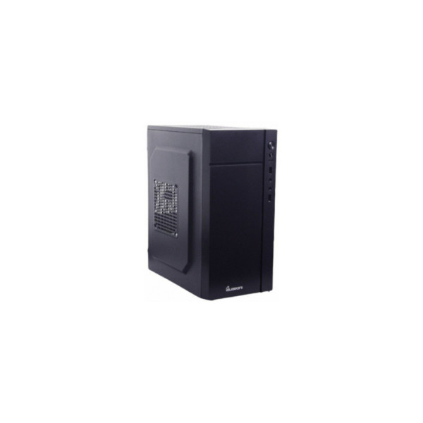 GABINETE QUARONI FRENTE ABS, NEGRO CON FRANJA TIPO FIBRA DE CARBONO, MICRO ATX / MINI ITX, FUENTE DE PODER INCLUIDA DE QCMT-05