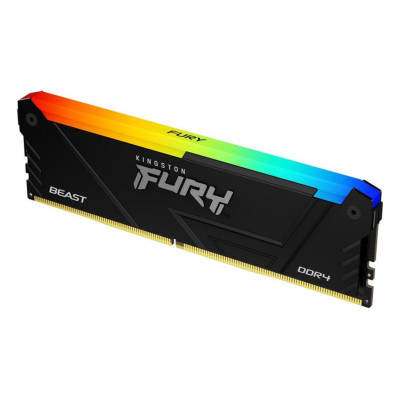 MEMORIA RAM KINGSTON DIMM DDR4 32GB 3200MT/S FURY BEAST BLACK XMP RGB CL16 288PIN 1.35V C/DISIPADOR DE CALOR P/PC/GAMER/ALTO