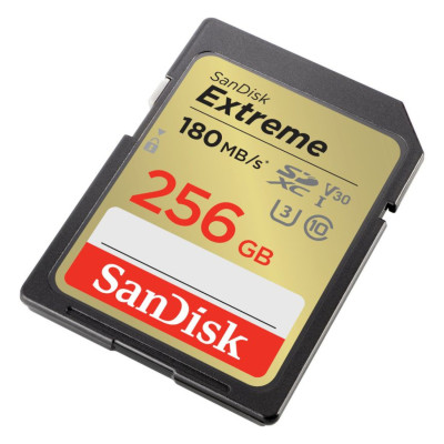 MEMORIA SANDISK SDXC 256GB EXTREME 180MB/S 4K CLASE 10 U3 V30 SDSDXVV-256G-GNCIN
