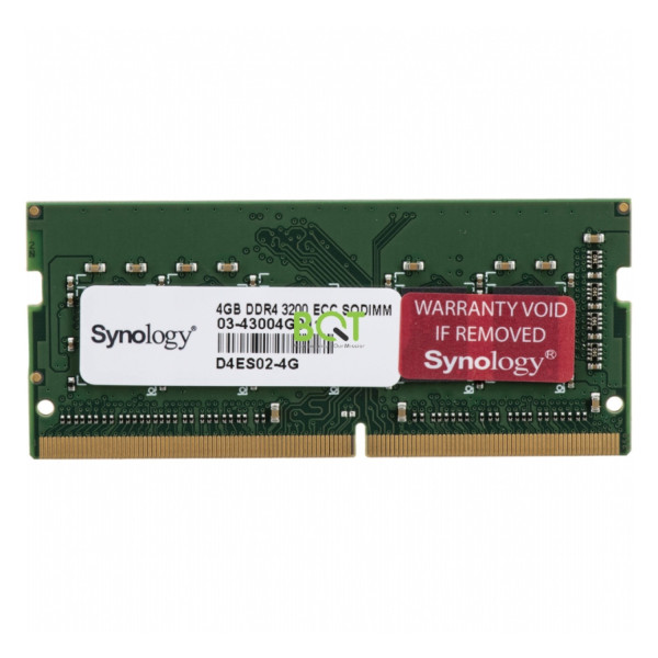 MEMORIA RAM SYNOLOGY D4ES02-4G PARA NAS SYNOLOGY COMPATIBLE CON RS822RP+, RS822+, DS2422+, DS923+, DS723+.