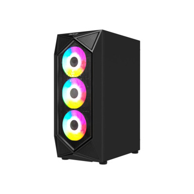 GABINETE OCELOT GAMING POLYGON-E5 / MID TOWER / ATX, M-ATX, ITX / PANEL LATERAL DE CRISTAL TEMPLADO Y FRONTAL EN MESH / INCLUYE