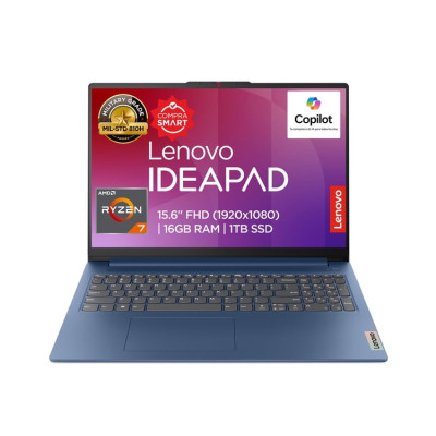 LAPTOP IDEAPAD SLIM 3 15ABR8/RYZEN 7 5825U 2.0 GHZ/16GB/1TB SSD/15.6 FHD/COLOR AZUL ABISMO/WIN 11 HOME/1 AÑO EN 82XM00LWLM