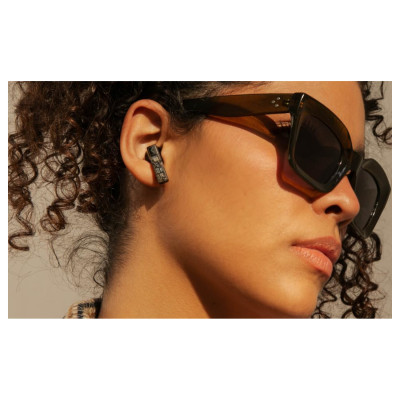 AUDIFONOS INALAMBRICOS TWS BACKDROP TRANSPARENTES/10M / TACTIL COLOR NEGRO TWS-4