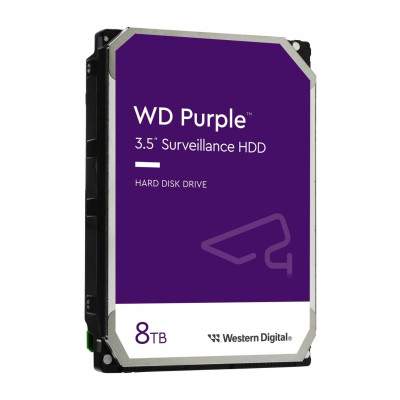 DISCO DURO INTERNO WD PURPLE 8TB 3.5 ESCRITORIO SATA3 6GB/S 256MB 24X7 DVR NVR 1-16 BAHIAS 1-64 CAMARA WD85PURZ