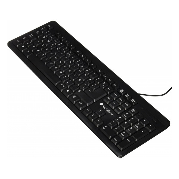 TECLADO - TECHZONE - TZ16TEC01-ALA - QWERTY - ALAMBRICO USB A - 1.30MTRS - TECLAS 104 - NEGRO