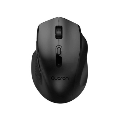 MOUSE INALAMBRICO ERGONMICO CON TEXTURA QUARONI 5 SCROLL/RECEPTOR 2.4 GHZ/800 - 2400 DPI/PTICO/4 NIVELES/NEGRO MICTN1
