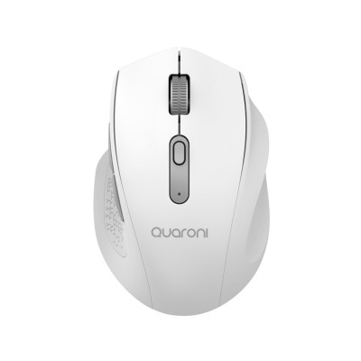 MOUSE INALAMBRICO ERGONMICO SCROLL LATERAL QUARONI 3 SCROLL/RECEPTOR 2.4 GHZ/1200 DPI/PTICO/BAJO CONSUMO/BLANCO MICOB1