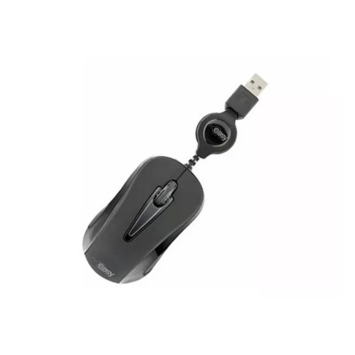 MOUSE MINI ALAMBRICO RETRACTIL OPTICO 1000 DPI CONECTOR USB EASY LINE BY PERFECT CHOICE - NEGRO EL-993346