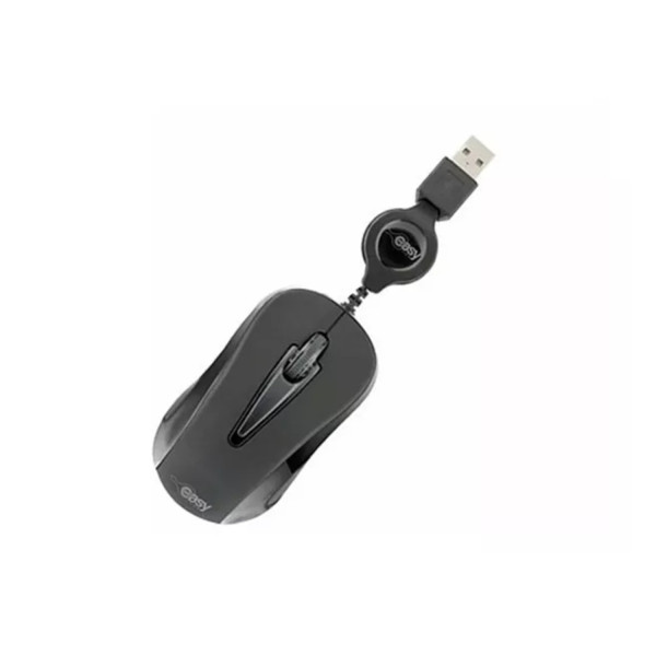 MOUSE MINI ALAMBRICO RETRACTIL OPTICO 1000 DPI CONECTOR USB EASY LINE BY PERFECT CHOICE - NEGRO EL-993346