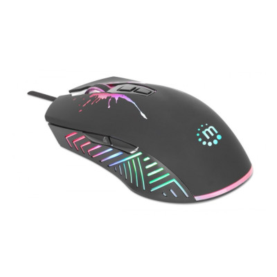 MOUSE OPTICO GAMING, MANHATTAN, 190220, 7 BOTONES, 7200 DPI, LED RGB, NEGRO