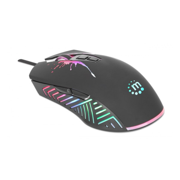 MOUSE OPTICO GAMING, MANHATTAN, 190220, 7 BOTONES, 7200 DPI, LED RGB, NEGRO