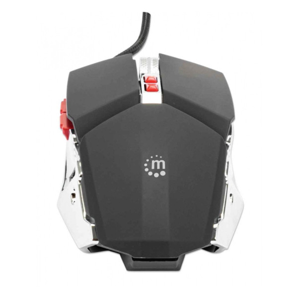 MOUSE,MANHATTAN,179348, OPTICO GAMING 7 BOTONES, NEGRO/PLATA 3200 DPI