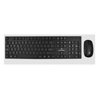 KIT TECLADO Y MOUSE INALAMBRICOS CONECTOR USB RESISTENTE A DERRAMES SILENCIOSO PERFECT CHOICE DUST - NEGRO PC-201281