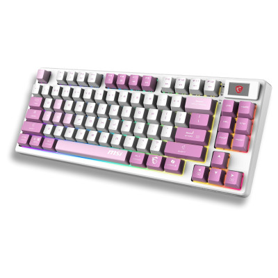 TECLADO INALÁMBRICO MSI FORGE GK600 TKL W VIOLET US INALÁMBRICO / BLUETOOTH / USB 2.0 / RGB