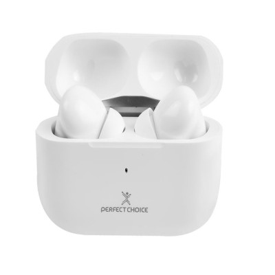 AUDIFONOS PERFECT CHOICE TWS ENC CON CARGA INALAMBRICA NESH BLANCO PC-117193
