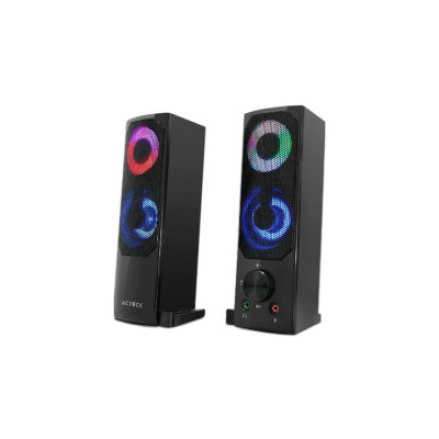 BOCINAS ACTECK ELANT BRICK AS450 / ALAMBRICA / 6 W RMS / USB - 3.5MM / ILUMINACION LED / SONIDO ESTEREO / NEGRO / AC-935258