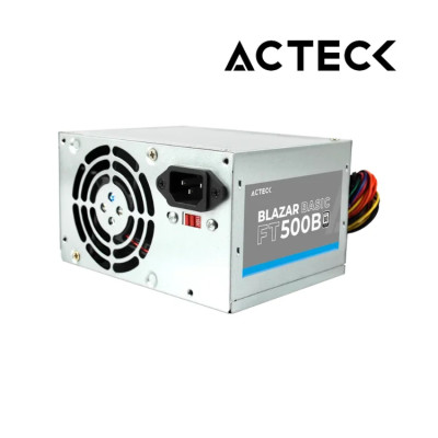 FUENTE DE PODER ACTECK BLAZAR BASIC FT500B / ATX / 500 W / VENTILADOR 120 MM / BAJO NIVEL DE RUIDO / METALICO / AC-938150