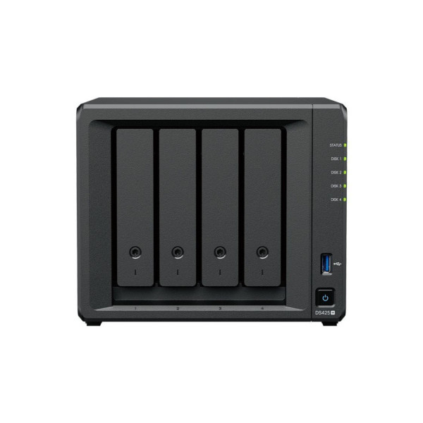 NAS SYNOLOGY DS425+ /4 BAHIAS NUCLEO CUADRUPLE 2.0 GHZ/ HASTA 80 TB, 2GB DDR4 HASTA 6GB/ PTO 1GBE LAN, 1 PTO 2.5GBE LAN / USB