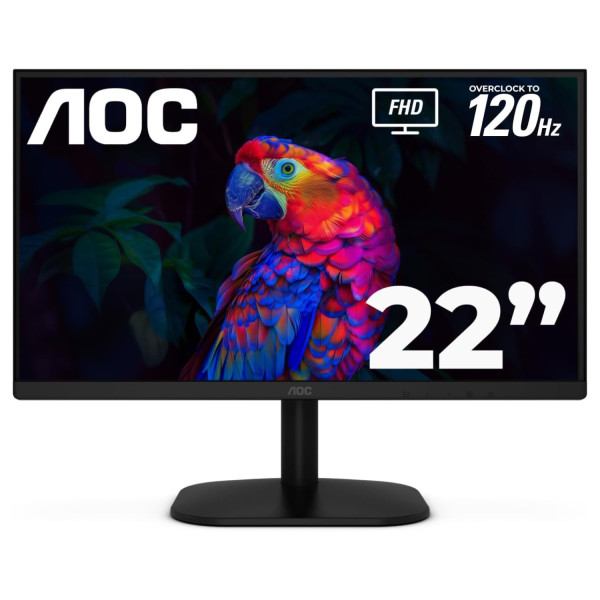 MONITOR LED AOC 22B35HM23 / COLOR NEGRO / PANEL VA 21.5 / HDMI Y VGA / ASPECTO 16:9 / TIEMPO DE RESPUESTA 4MS / 120 HZ / VESA