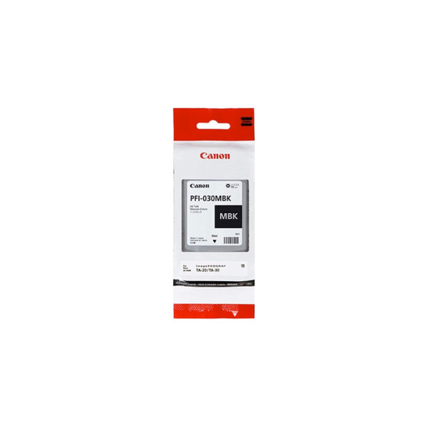 TANQUE DE TINTA CANON PFI-030MBK NEGRO MATE, CAPACIDAD 55 ML, COMPATIBLE TA-20,TA-30 3488C001AA