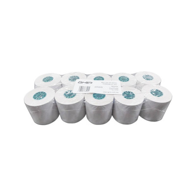 PAQUETE ROLLO PAPEL TERMICO GHIA PTG57N / 57X60 MM /PARA IMPRESORAS DE 58MM / REACCION NEGRO / 10 UNIDADES
