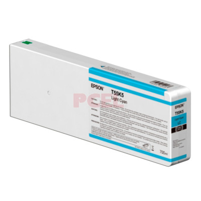 CARTUCHO EPSON MODELO T55K ULTRACHROME HD / HDX CYAN CLARO, PARA PLOTTER P6000/ P7000/ P8000/ P9000 (700 ML) T55K500