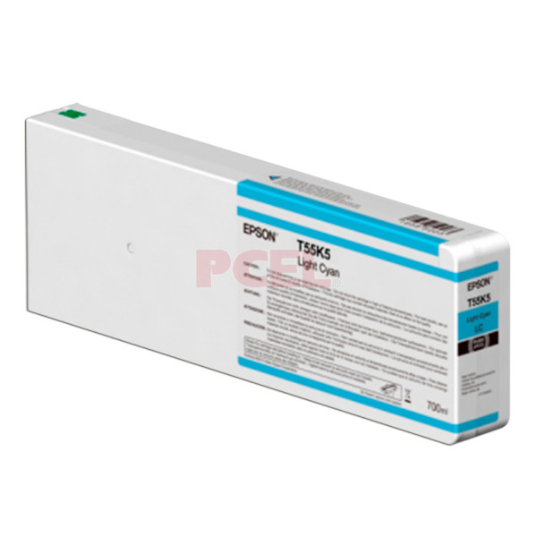 CARTUCHO EPSON MODELO T55K ULTRACHROME HD / HDX CYAN CLARO, PARA PLOTTER P6000/ P7000/ P8000/ P9000 (700 ML) T55K500