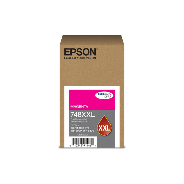CARTUCHO EPSON MODELO T748XXL MAGENTA, PARA WF-6090, WF-6590, ALTA CAPACIDAD, RENDIMEINTO DE 7,000 IMPRESIONES, T748XXL320-AL