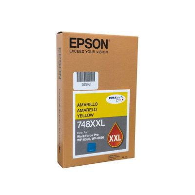 CARTUCHO EPSON MODELO T748XXL AMARILLO, PARA WF-6090, WF-6590, ALTA CAPACIDAD, RENDIMEINTO DE 7,000 IMPRESIONES, T748XXL420-AL