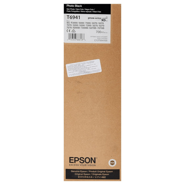 Cartucho Epson T694 negro Photo para Plotter serie T 700 ML T694100