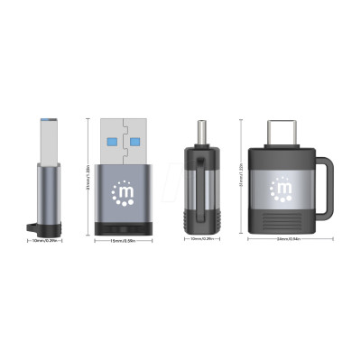 Adaptadores Manhattan 356329 kit de USB-C a USB-A